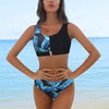 Women Bikini Set Leopard Swimwear Women High Waist String Floral Printed 2 Piece Bathing Suits Women Patchwork Swimsuits Push Up Printed Bikinis Buckle Front Beach Wear by Stevvex
