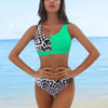 Women Bikini Set Leopard Swimwear Women High Waist String Floral Printed 2 Piece Bathing Suits Women Patchwork Swimsuits Push Up Printed Bikinis Buckle Front Beach Wear by Stevvex