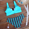Women Bikini Set Leopard Swimwear Women High Waist String Floral Printed 2 Piece Bathing Suits Women Patchwork Swimsuits Push Up Printed Bikinis Buckle Front Beach Wear by Stevvex