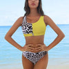 Women Bikini Set Leopard Swimwear Women High Waist String Floral Printed 2 Piece Bathing Suits Women Patchwork Swimsuits Push Up Printed Bikinis Buckle Front Beach Wear by Stevvex