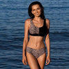 Women Bikini Set Leopard Swimwear Women High Waist String Floral Printed 2 Piece Bathing Suits Women Patchwork Swimsuits Push Up Printed Bikinis Buckle Front Beach Wear by Stevvex