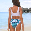 Women Bikini Set Leopard Swimwear Women High Waist String Floral Printed 2 Piece Bathing Suits Women Patchwork Swimsuits Push Up Printed Bikinis Buckle Front Beach Wear by Stevvex