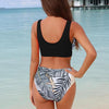 Women Bikini Set Leopard Swimwear Women High Waist String Floral Printed 2 Piece Bathing Suits Women Patchwork Swimsuits Push Up Printed Bikinis Buckle Front Beach Wear by Stevvex