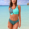 Women Bikini Set Leopard Swimwear Women High Waist String Floral Printed 2 Piece Bathing Suits Women Patchwork Swimsuits Push Up Printed Bikinis Buckle Front Beach Wear by Stevvex