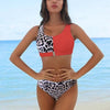 Women Bikini Set Leopard Swimwear Women High Waist String Floral Printed 2 Piece Bathing Suits Women Patchwork Swimsuits Push Up Printed Bikinis Buckle Front Beach Wear by Stevvex