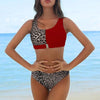 Women Bikini Set Leopard Swimwear Women High Waist String Floral Printed 2 Piece Bathing Suits Women Patchwork Swimsuits Push Up Printed Bikinis Buckle Front Beach Wear by Stevvex