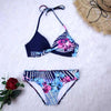 Women Bikini Set Push Up Female Swimsuit Swimwear Swim Two Piece Brazilian Bathing Suit Large Plus Size Women's Twist Front High Waist Bikini Swimsuit Drawstring Tie Side Bottom Two Piece Bathing Suit by Stevvex