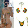Women Bikini Set Solid Color Swimsuit Women Two Piece Swimsuit Swimwear Halter String Triangle Bikini Sets Women Hollow Out Bikinis String Swimwear Women Adjustable Bathing Suit by Stevvex