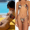 Women Bikini Set Solid Color Swimsuit Women Two Piece Swimsuit Swimwear Halter String Triangle Bikini Sets Women Hollow Out Bikinis String Swimwear Women Adjustable Bathing Suit by Stevvex