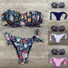 Women Bikini Swimsuit Bandage Floral Print Swimwear Split Bathing Suit Swimsuit Women Two 2 Piece Split Swimsuit Bandage Bikini Sets Halter Tops Bottoms Strapless Swimwear by Stevvex
