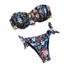 Women Bikini Swimsuit Bandage Floral Print Swimwear Split Bathing Suit Swimsuit Women Two 2 Piece Split Swimsuit Bandage Bikini Sets Halter Tops Bottoms Strapless Swimwear by Stevvex