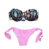 Women Bikini Swimsuit Bandage Floral Print Swimwear Split Bathing Suit Swimsuit Women Two 2 Piece Split Swimsuit Bandage Bikini Sets Halter Tops Bottoms Strapless Swimwear by Stevvex