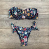 Women Bikini Swimsuit Bandage Floral Print Swimwear Split Bathing Suit Swimsuit Women Two 2 Piece Split Swimsuit Bandage Bikini Sets Halter Tops Bottoms Strapless Swimwear by Stevvex