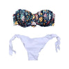 Women Bikini Swimsuit Bandage Floral Print Swimwear Split Bathing Suit Swimsuit Women Two 2 Piece Split Swimsuit Bandage Bikini Sets Halter Tops Bottoms Strapless Swimwear by Stevvex