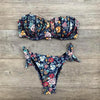 Women Bikini Swimsuit Bandage Floral Print Swimwear Split Bathing Suit Swimsuit Women Two 2 Piece Split Swimsuit Bandage Bikini Sets Halter Tops Bottoms Strapless Swimwear by Stevvex