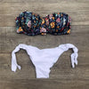 Women Bikini Swimsuit Bandage Floral Print Swimwear Split Bathing Suit Swimsuit Women Two 2 Piece Split Swimsuit Bandage Bikini Sets Halter Tops Bottoms Strapless Swimwear by Stevvex