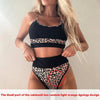 Women Bikinis High Waist Swimwear Women's Ribbed Bikini Swimsuits High Waist 2 Piece Bathing Suit Push Up Bathing Suits Leopard Patchwork Summer Soft Beachwear by Stevvex