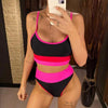 Women Bikinis High Waist Swimwear Women's Ribbed Bikini Swimsuits High Waist 2 Piece Bathing Suit Push Up Bathing Suits Leopard Patchwork Summer Soft Beachwear by Stevvex