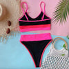 Women Bikinis High Waist Swimwear Women's Ribbed Bikini Swimsuits High Waist 2 Piece Bathing Suit Push Up Bathing Suits Leopard Patchwork Summer Soft Beachwear by Stevvex