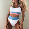 Women Bikinis High Waist Swimwear Women's Ribbed Bikini Swimsuits High Waist 2 Piece Bathing Suit Push Up Bathing Suits Leopard Patchwork Summer Soft Beachwear by Stevvex