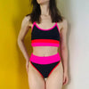Women Bikinis High Waist Swimwear Women's Ribbed Bikini Swimsuits High Waist 2 Piece Bathing Suit Push Up Bathing Suits Leopard Patchwork Summer Soft Beachwear by Stevvex