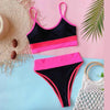 Women Bikinis High Waist Swimwear Women's Ribbed Bikini Swimsuits High Waist 2 Piece Bathing Suit Push Up Bathing Suits Leopard Patchwork Summer Soft Beachwear by Stevvex