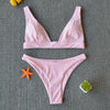 Women Charming Bikini Swimsuit Women Push Up Swimwear Two Piece Bikini Set Solid Color Bathing Suit Swim Suit Female Women Two Piece Bikini Swimsuit Halter Twist Front Bathing Suit Swimwear by Stevvex