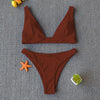 Women Charming Bikini Swimsuit Women Push Up Swimwear Two Piece Bikini Set Solid Color Bathing Suit Swim Suit Female Women Two Piece Bikini Swimsuit Halter Twist Front Bathing Suit Swimwear by Stevvex