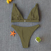 Women Charming Bikini Swimsuit Women Push Up Swimwear Two Piece Bikini Set Solid Color Bathing Suit Swim Suit Female Women Two Piece Bikini Swimsuit Halter Twist Front Bathing Suit Swimwear by Stevvex