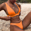 Women Charming Bikini Swimsuit Women Push Up Swimwear Two Piece Bikini Set Solid Color Bathing Suit Swim Suit Female Women Two Piece Bikini Swimsuit Halter Twist Front Bathing Suit Swimwear by Stevvex