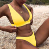 Women Charming Bikini Swimsuit Women Push Up Swimwear Two Piece Bikini Set Solid Color Bathing Suit Swim Suit Female Women Two Piece Bikini Swimsuit Halter Twist Front Bathing Suit Swimwear by Stevvex