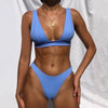 Women Charming Bikini Swimsuit Women Push Up Swimwear Two Piece Bikini Set Solid Color Bathing Suit Swim Suit Female Women Two Piece Bikini Swimsuit Halter Twist Front Bathing Suit Swimwear by Stevvex