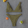 Women Charming Bikini Swimsuit Women Push Up Swimwear Two Piece Bikini Set Solid Color Bathing Suit Swim Suit Female Women Two Piece Bikini Swimsuit Halter Twist Front Bathing Suit Swimwear by Stevvex
