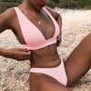 Women Charming Bikini Swimsuit Women Push Up Swimwear Two Piece Bikini Set Solid Color Bathing Suit Swim Suit Female Women Two Piece Bikini Swimsuit Halter Twist Front Bathing Suit Swimwear by Stevvex
