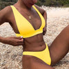 Women Charming Bikini Swimsuit Women Push Up Swimwear Two Piece Bikini Set Solid Color Bathing Suit Swim Suit Female Women Two Piece Bikini Swimsuit Halter Twist Front Bathing Suit Swimwear by Stevvex