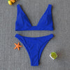 Women Charming Bikini Swimsuit Women Push Up Swimwear Two Piece Bikini Set Solid Color Bathing Suit Swim Suit Female Women Two Piece Bikini Swimsuit Halter Twist Front Bathing Suit Swimwear by Stevvex