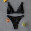 Women Charming Bikini Swimsuit Women Push Up Swimwear Two Piece Bikini Set Solid Color Bathing Suit Swim Suit Female Women Two Piece Bikini Swimsuit Halter Twist Front Bathing Suit Swimwear by Stevvex