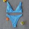 Women Charming Bikini Swimsuit Women Push Up Swimwear Two Piece Bikini Set Solid Color Bathing Suit Swim Suit Female Women Two Piece Bikini Swimsuit Halter Twist Front Bathing Suit Swimwear by Stevvex