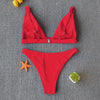 Women Charming Bikini Swimsuit Women Push Up Swimwear Two Piece Bikini Set Solid Color Bathing Suit Swim Suit Female Women Two Piece Bikini Swimsuit Halter Twist Front Bathing Suit Swimwear by Stevvex