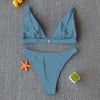 Women Charming Bikini Swimsuit Women Push Up Swimwear Two Piece Bikini Set Solid Color Bathing Suit Swim Suit Female Women Two Piece Bikini Swimsuit Halter Twist Front Bathing Suit Swimwear by Stevvex