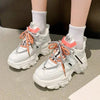 Women Chunky Sneakers Casual Vulcanized Woman High Platform Sneakers Lace Up White Sneakers White Shoes Autumn Winter Fashion Platform High Quality Sneakers by Stevvex