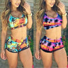 Women Crop Top Swimsuit High Waist Shorts Floral Bikini Beach Swimwear Beachwear New Women's Halter High Waist Bikini Two Piece Swimsuits Matching Soft Bathing Suits by Stevvex