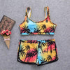 Women Crop Top Swimsuit High Waist Shorts Floral Bikini Beach Swimwear Beachwear New Women's Halter High Waist Bikini Two Piece Swimsuits Matching Soft Bathing Suits by Stevvex