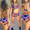 Women Crop Top Swimsuit High Waist Shorts Floral Bikini Beach Swimwear Beachwear New Women's Halter High Waist Bikini Two Piece Swimsuits Matching Soft Bathing Suits by Stevvex