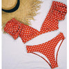 Women Dot Bikini Women Two Piece Swimsuit Women's Bikini Set Swimsuit Micro Strapless 2 Piece Bathing Suit Tie Side Bikini Bottoms Push Up Swimwear Bathing Suit Beach Wear Swimming Suit by Stevvex