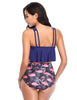 Women High Waist Bikini Plus Size Swimwear Summer Swimsuit Beach Bathing Suit Ruffle Bikini Floral Printed Ruffle High Waist Bikini Set Women's Tummy Control Bathing Suit Swimsuit Flounce Peplum by Stevvex
