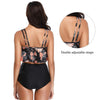 Women High Waist Bikini Plus Size Swimwear Summer Swimsuit Beach Bathing Suit Ruffle Bikini Floral Printed Ruffle High Waist Bikini Set Women's Tummy Control Bathing Suit Swimsuit Flounce Peplum by Stevvex