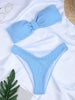 Women High Waist Bikini Swimsuit Swimwear Female Women Metal Ring Cross Bandage Bikini Set Swimsuit Two Piece Cutout Tie Back Bathing Suit Thong Bikini Set Bathing Suit Bather by Stevvex