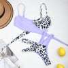 Women High Waist Bikini Swimsuit Swimwear Female Women Metal Ring Cross Bandage Bikini Set Swimsuit Two Piece Cutout Tie Back Bathing Suit Thong Bikini Set Bathing Suit Bather by Stevvex