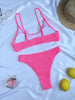Women High Waist Bikini Swimsuit Swimwear Female Women Metal Ring Cross Bandage Bikini Set Swimsuit Two Piece Cutout Tie Back Bathing Suit Thong Bikini Set Bathing Suit Bather by Stevvex